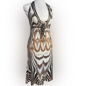 Roberto Cavalli SS2004 Zebra Midi Dress